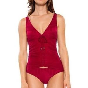 BECCA | Red Textured Swimsuit Bottoms
